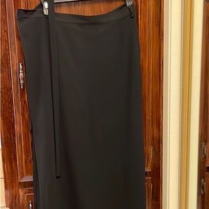 Floor length wrap skirt.